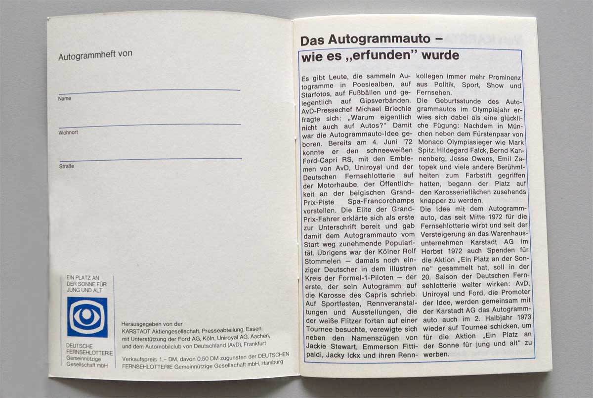 Das Autogrammauto - wie es erfunden wurde. Das Autogrammauto - wie es erfunden wurde.