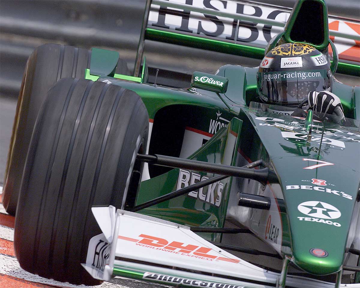 Das Ford Formel 1-Team in den Jahren 1999 bis 2004 hieß Jaguar Racing. Im Bild: Eddie Irvine, Dritter beim Monaco Grand Prix 2001. Das Ford Formel 1-Team in den Jahren 1999 bis 2004 hieß Jaguar Racing. Im Bild: Eddie Irvine, Dritter beim Monaco Grand Prix 2001.