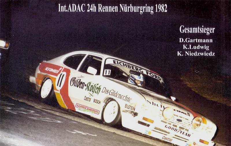 Eine Postkarte ehrt das Siegerauto aus dem Oktober 1982. Eine Postkarte ehrt das Siegerauto aus dem Oktober 1982.