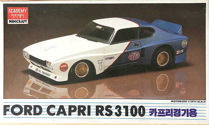 Der Baukasten „Academie Ford Capri RS 3100“ im Maßstab 1:24. Der Baukasten „Academie Ford Capri RS 3100“ im Maßstab 1:24.