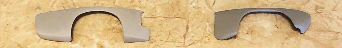 Zwei weitere Projekte im Maßstab 1:18 sind „in der Mache“. Zum einen der 73er Werks-RS. Oben rechts die ausgesägten Kotflügel vom Resin-Abguss eines 74er Renn-Capri. Daraus entsteht der Kotflügel-Formenbau für weitere Modelle (unten). Zwei weitere Projekte im Maßstab 1:18 sind „in der Mache“. Zum einen der 73er Werks-RS. Oben rechts die ausgesägten Kotflügel vom Resin-Abguss eines 74er Renn-Capri. Daraus entsteht der Kotflügel-Formenbau für weitere Modelle (unten).