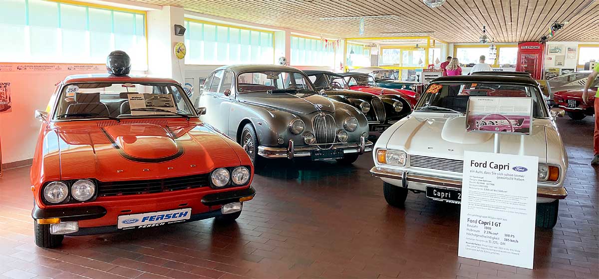 Capri und Co. in der Oldtimerhalle des Autohauses Fersch in Bad Hindelang. Capri und Co. in der Oldtimerhalle des Autohauses Fersch in Bad Hindelang.