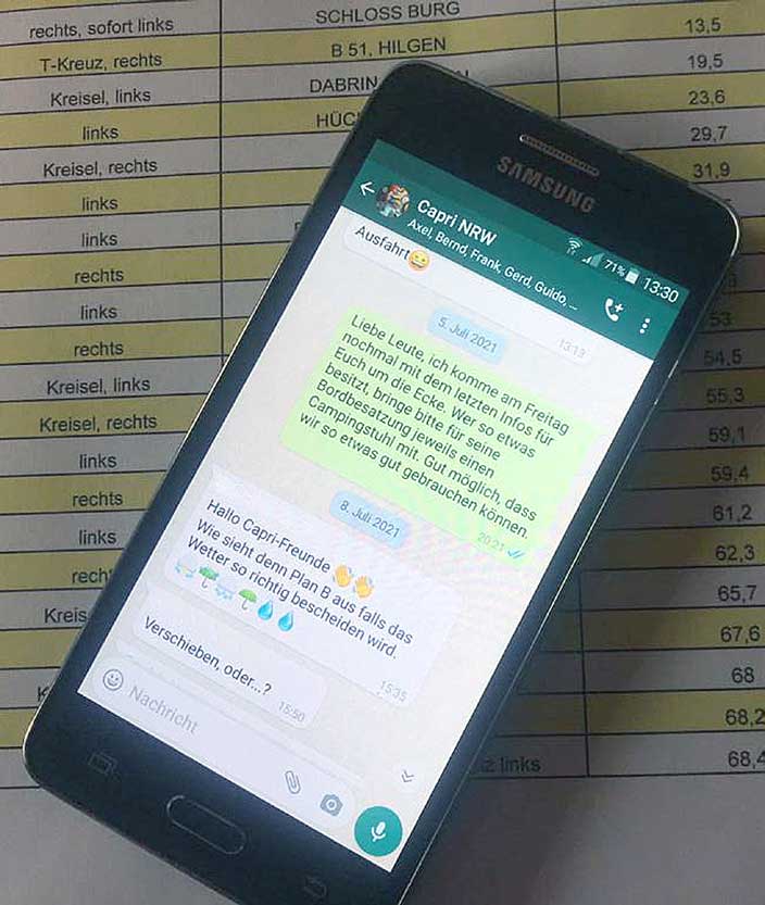Bei Whatsapp gibt es nun eine „Capri NRW“-Gruppe. Bei Whatsapp gibt es nun eine „Capri NRW“-Gruppe.