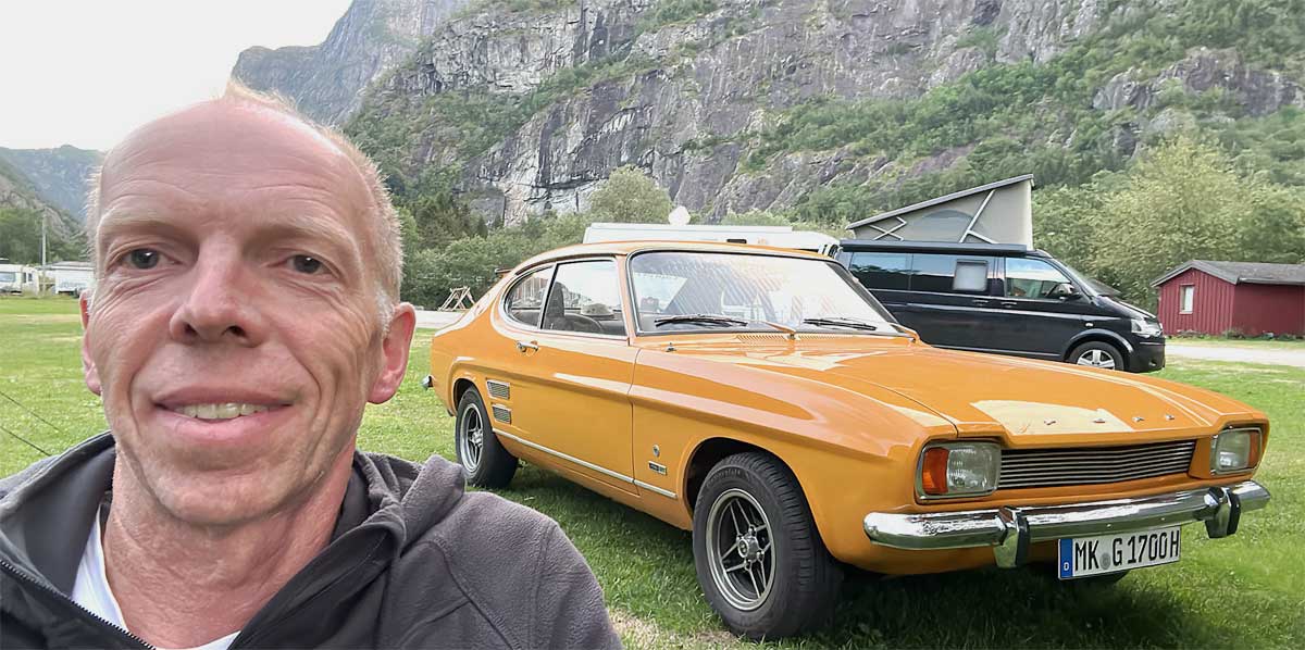 Guido Verse „erfuhr“ mit seinem Capri den Norden Europas. Ziel: das Capri-Treffen des Capri Club Norge. Guido Verse „erfuhr“ mit seinem Capri den Norden Europas. Ziel: das Capri-Treffen des Capri Club Norge.
