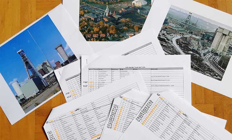 Die Straßenübersicht musste bedingt durch eine Sperrung kurzfristig verändert werden. Fotos zeigten die Zechen zu aktiven Zeiten. Die Straßenübersicht musste bedingt durch eine Sperrung kurzfristig verändert werden. Fotos zeigten die Zechen zu aktiven Zeiten.
