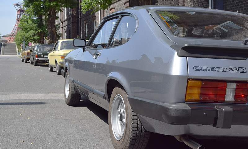 Blickrichtung Zeche: ein Capri beim Dreh zum Kinofilm „Radio Heimat“. Blickrichtung Zeche: ein Capri beim Dreh zum Kinofilm „Radio Heimat“.