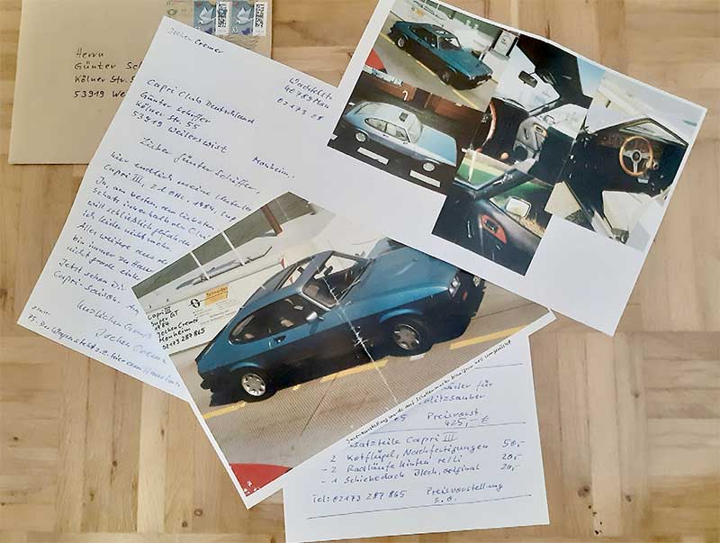 Diesen Brief mit zahlreichen Fotos schickte Jochen Cremer an Günter Schiffer. Der reichte die Post an Johannes Voorhöve weiter. Diesen Brief mit zahlreichen Fotos schickte Jochen Cremer an Günter Schiffer. Der reichte die Post an Johannes Voorhöve weiter.