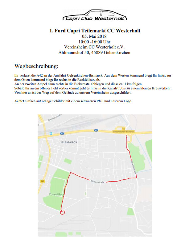 Download Wegbeschreibung Teilemarkt 2018 Download Wegbeschreibung Teilemarkt 2018